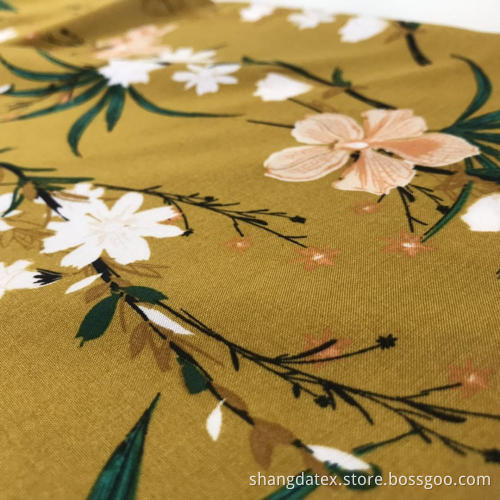 Rayon 45S Screen Print Flower Design Women Dress